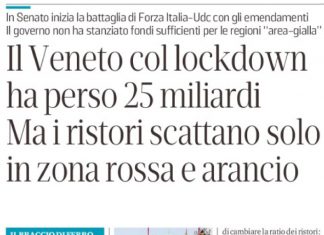 Il Veneto col lockdown ha perso 25 miliardi – Mattino Padova